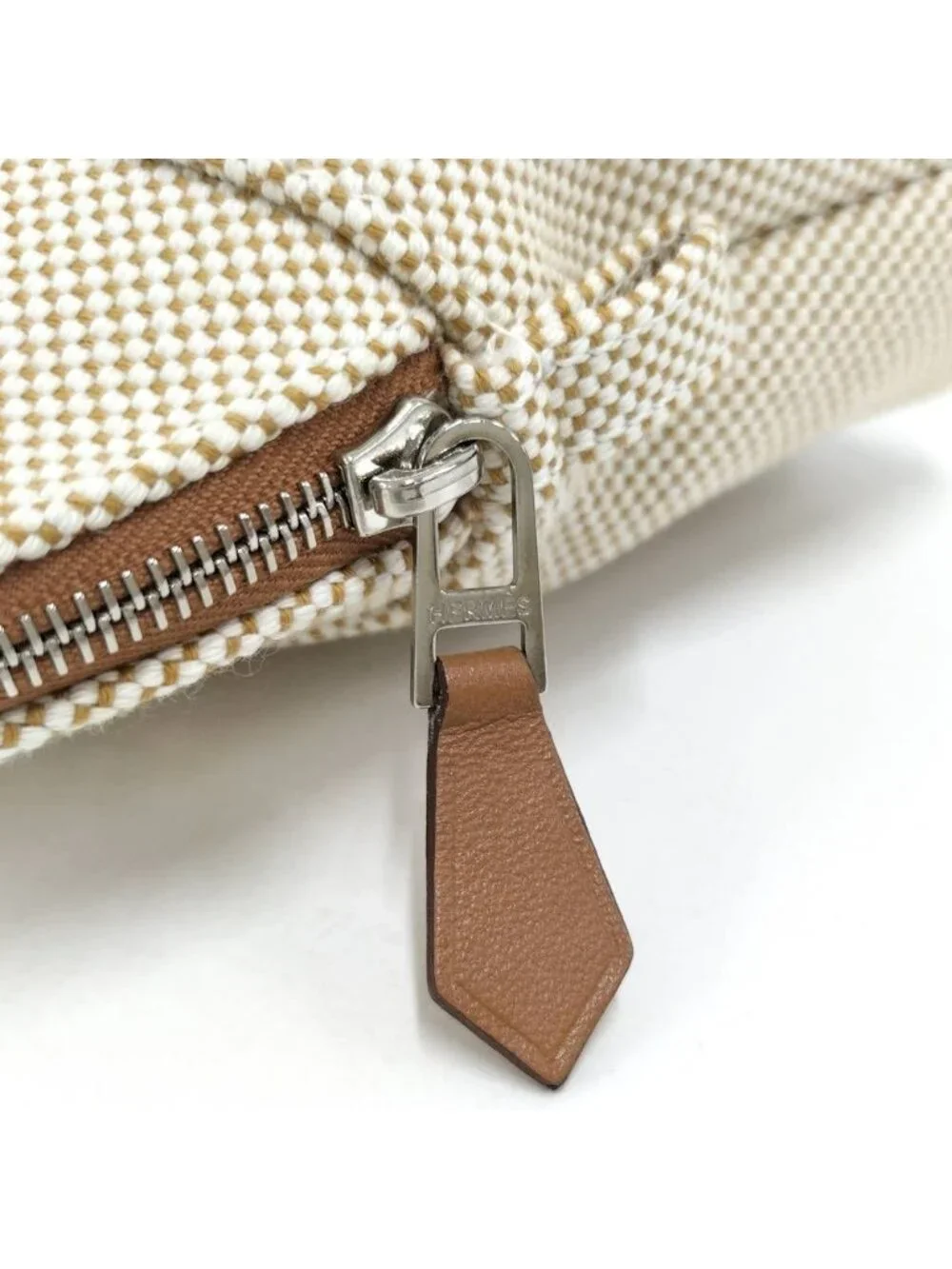 Hermes Bolide Casaque Mini Pouch Canvas Beige